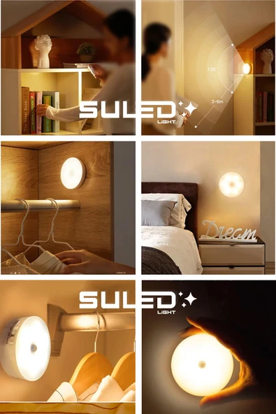 Suled Hareket Sensörlü Led Işık Usb Şarjlı Mıknatıslı Harekete Duyarlı Işık - Resim 3