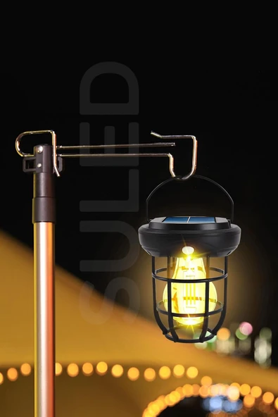 Suled Solar Şarjlı Hareket Sensörlü Led Fener Işık 15W Askılı 3 Modlu Otomatik Led Kamp Bahçe Lambası - 4