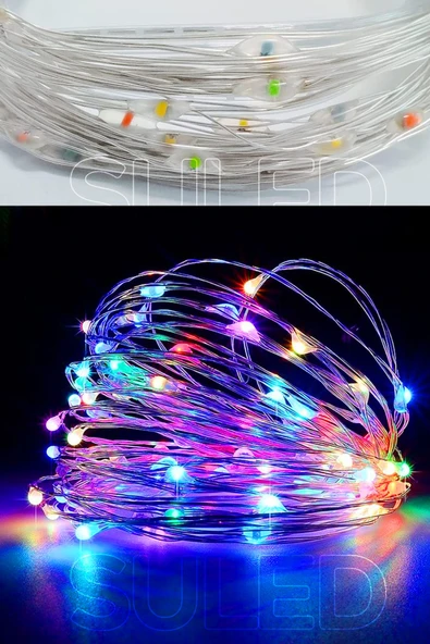 Suled Rgb Pilli Led Işık 10 Metre Iç & Dış Mekan Parti Dekor Kutlama Işığı Renkli Led Dekorasyon Sl-1056 - 4
