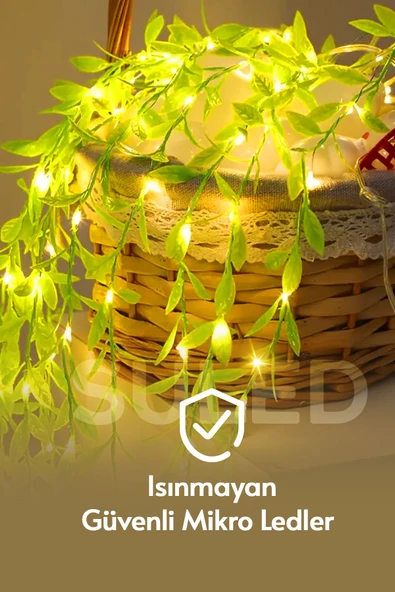 Suled Dekoratif Yapraklı Led Işık 3X1 Metre 180 Led 220V Fişli 3 Modlu Ambiyans Aydınlatma Süs & Dekor Led - 2