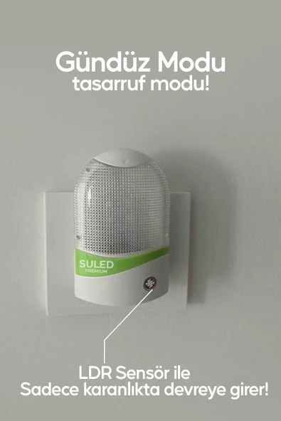 Suled Işığa Duyarlı Otomatik Gece Lambası 220V Ldr Karanlık Sensörlü Beyaz Işık Karışık Renk - 3