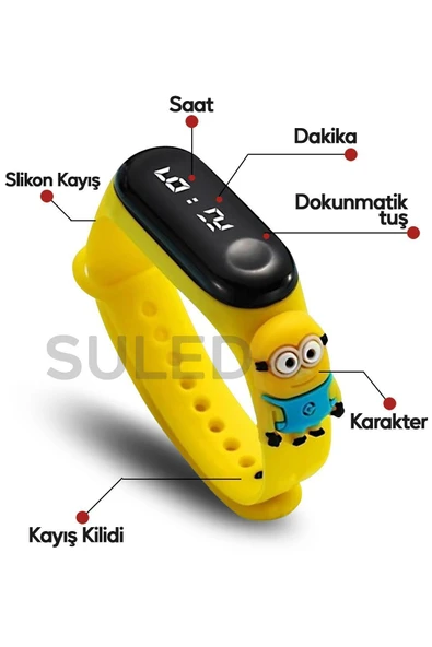 Suled Akıllı Çocuk Kol Saati Güvenli Led Su Geçirmez Silikon Dokunmatik Süper Kahraman Figürlü - 2