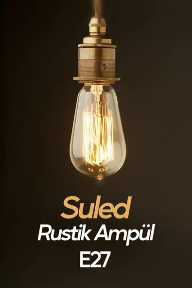 Suled Dekoratif Retro Rustik Ampül E27 Standart Duy 220V Ev Cafe Aplik Abajur Tavan Ampülü - 3