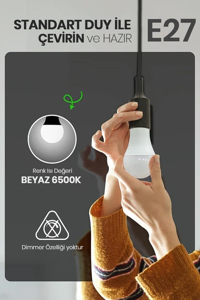 Suled Led Ampül 3 Adet 9W Smd Süper Parlak Led Beyaz Işık 6500K Tasarruflu Lamba - 3