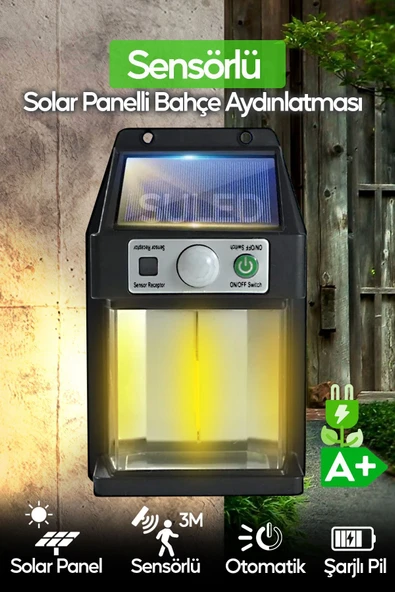 Suled Hareket Sensörlü 5W Solar Bahçe Aydınlatması Otomatik Led Işıklı Dış Mekan Aydınlatma
