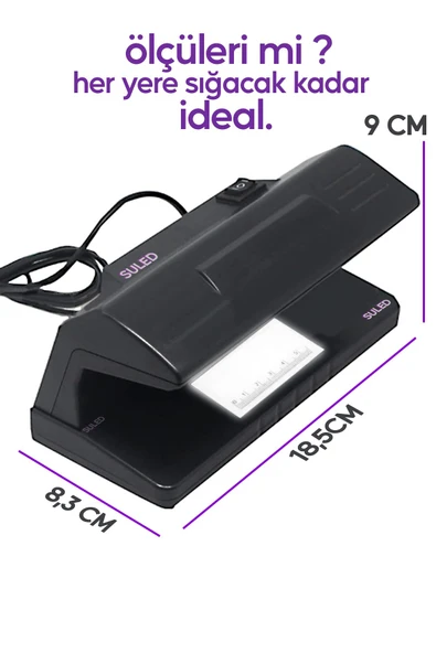 Suled Sahte Para Kontrol Cihazı Uv Mor Işık Profesyonel Sahte Para Dedektörü 220V Fişli - 4