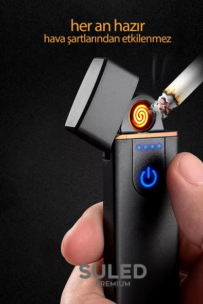 Suled Şarjlı Çakmak Usb Şarjlı Pro Serisi Kamp Çakmağı Rüzgardan Etkilenmez - 2