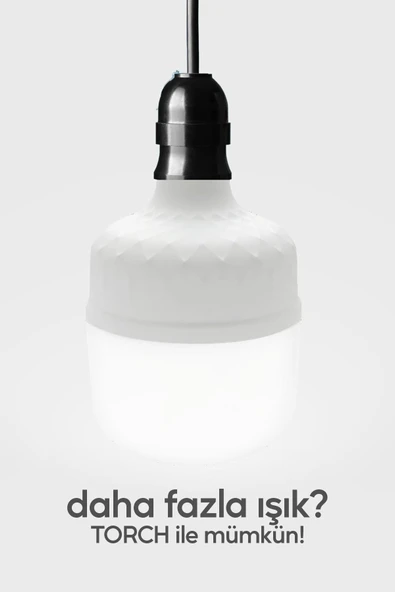 Suled 50W Torch Ultra Güçlü Led Ampül 1 Adet Tasarruflu Ultra Parlak 6500K Beyaz Işık Büyük Ampül E27 - 7