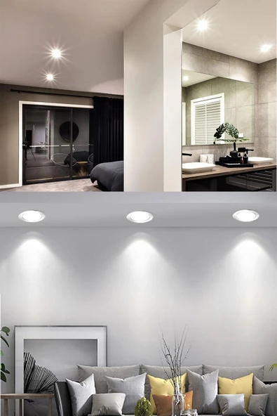 Suled 6W Spot Led Lamba Gömme Spot Işık 540Lm Beyaz Işık Tasarruflu Tavan Dolap Ev & Iş Yeri - 6