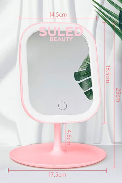 Suled Led Işıklı Makyaj Aynası 3 Modlu Usb Şarjlı Beyaz Dikdörtgen Taşınabilir Açı Ayarlı Güzellik Ayna - 3