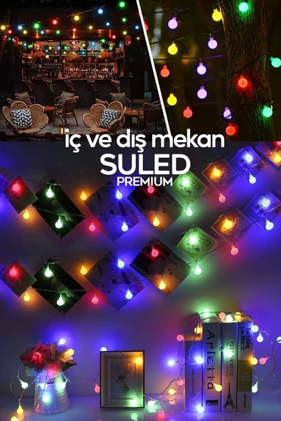 Suled Rgb 4 Metre Topled 20 Led 220V Fişli Tak Çalıştır Dekoratif Iç Ve Dış Mekan Aydınlatma Süsleme Işığı - 3