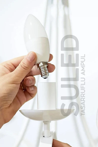 Suled Grafen E14 Duy Gün Işığı 3 Adet Mum Buji Ampul Avize Abajur Lambası Ince Duylu Lamba 5'Li Set - 5