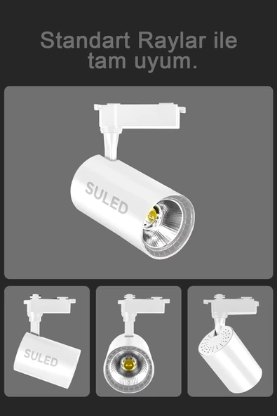 Suled Ray Spot Işık Beyaz Kasa - Beyaz Işık 360/90 Dönebilen 30W Ray Spotu Led Işık Pro 220V - 4
