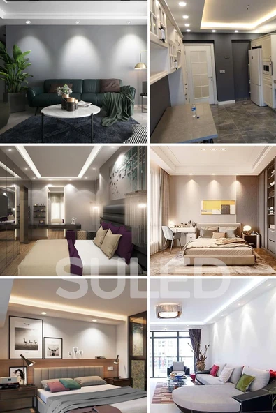 Suled 12W Spot Led Lamba Gömme Spot Işık 1080Lm Beyaz Işık Tasarruflu Tavan Dolap Ev & Iş Yeri - 7
