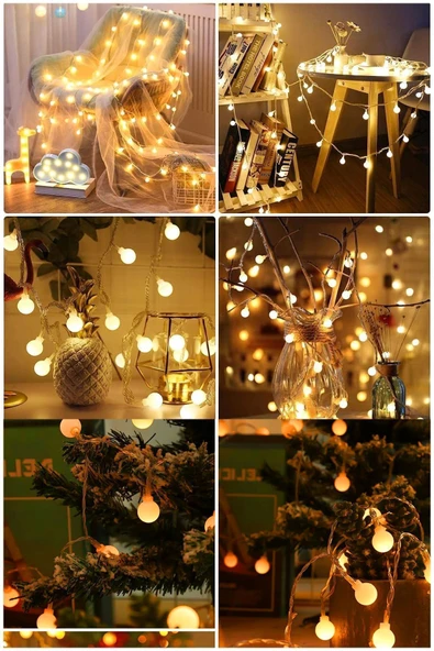 Suled Topled Pro 10 Metre 40 Led Gün Işığı 220V Fişli 3 Modlu Led Işık Iç Ve Dış Mekan Dekoratif Süsleme - 3