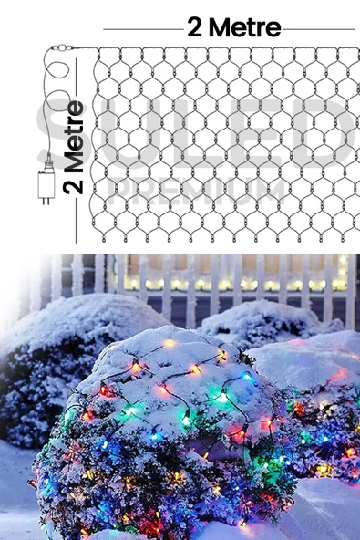Suled Rgb Ağ Led 2X2 Metre 132 Led 220V Fişli İç Ve Dış Mekan 8 Modlu Ambiyans Aydınlatma - 4