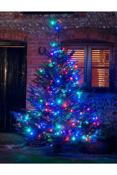 Suled Sl-1013 Fişli 10 Mt 100 Led Rgb Renkli Işıklı Ultra Güçlü Yılbaşı Ağaç Işık 8 Fonksiyonlu Dekoratif - 4