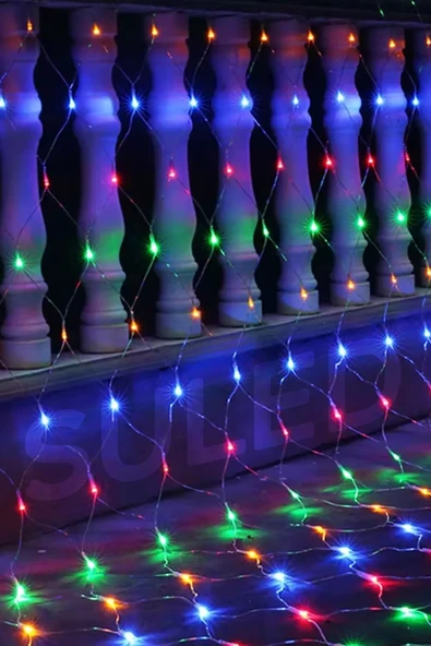 Suled Rgb Ağ Led 2X2 Metre 132 Led 220V Fişli İç Ve Dış Mekan 8 Modlu Ambiyans Aydınlatma - 6