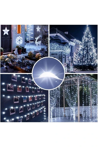 Suled Sl-1036 - 3 Metre Beyaz Peri Led, Dekor Işık Beyaz Dekoratif Lamba Yılbaşı Çam Ağacı Ev Süslemeli - 2