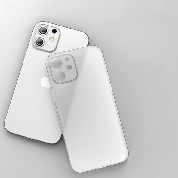 İphone 13 0,2 mm Buzlu Ultra ince Yumuşak Silikon Kamera Korumalı Slim Kılıf