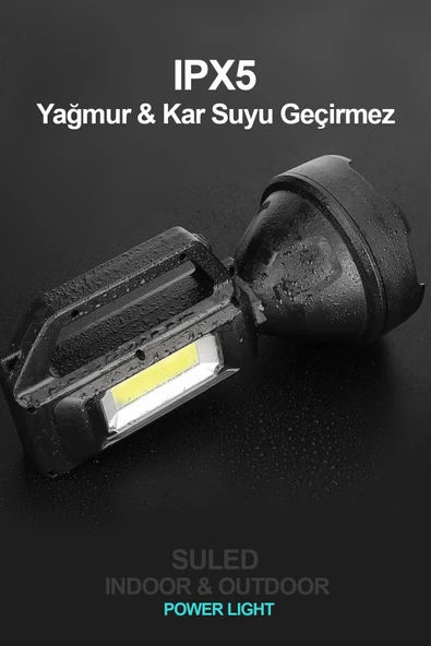Suled Şarjlı Led El Feneri Led Işık Solar Şarjlı Usb Power Bank Özellikli Multi Fonksiyonlu Kamp Lambası - 5