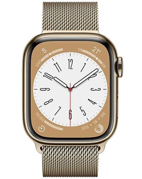 Apple Watch Series 8 Gps + Cellular 41MM Gold Stainless Steel Case With Gold Milanese Loop - MNJF3TU/A