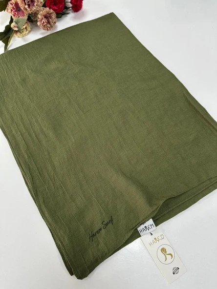 Harem Brista Koton Şal Koyu Kına Yeşili  HVH0310 ürün görseli