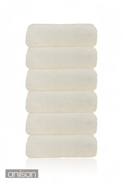 6'lı Ekru El Havlusu - 50x90 Cm, 225 Gr, %100 Pamuk, Spa Ve Otel Havlusu, Günlük Kullanıma Uygun - 2