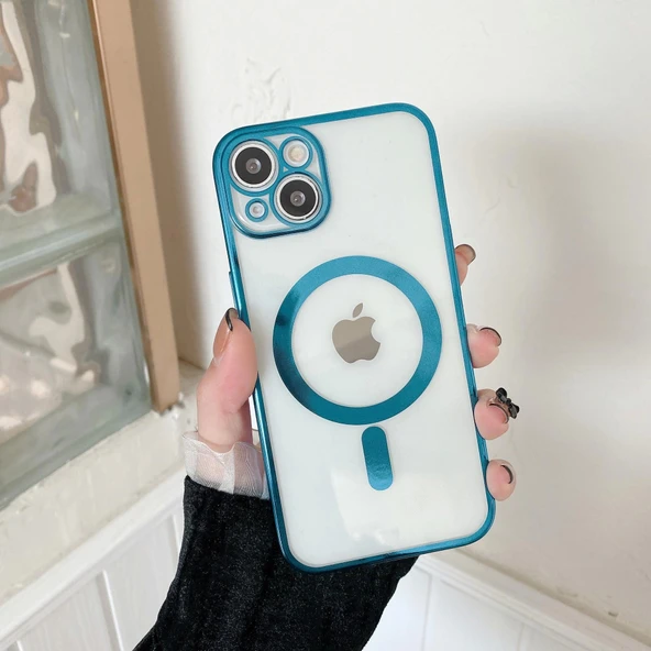 İphone 13 Magsafe Uyumlu Parlak Lazer Telefon Kılıfı - Resim 3