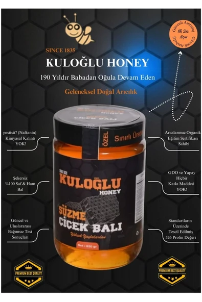 Bolu Köroğlu Yüksek Yayla Kara Kovan Süzme Bal 850 GR - 3