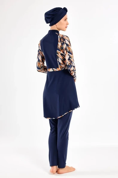 Adasea  251103 Este Lacivert Tam Boy Tasarım Tesettür Mayo - Resim 2