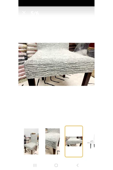 TEKSTİLCİ Jakarlı Sandalye Kılıfı Örtüsü Ağaç Kabuğu Desen Esnek Kumaş (6adet) - Resim 2