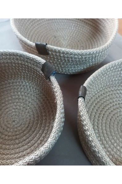 aktarteks 3 LÜ HASIR SEPET . 20CM ÇAP