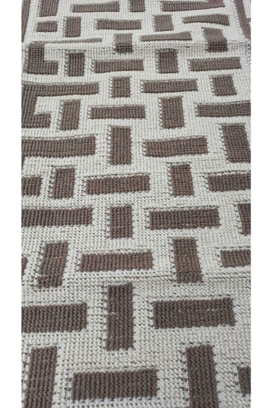 TEKSTİLCİ Tekslci Organik Naturel Pamuklu Kilim %100 Pamuklu 60 X 100 - Resim 2