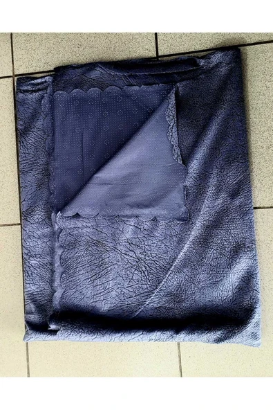 TEKSTİLCİ Damarlı Kaymaz Altlı Koltuk Kanepe Çekyat Örtüsü Indigo Renk