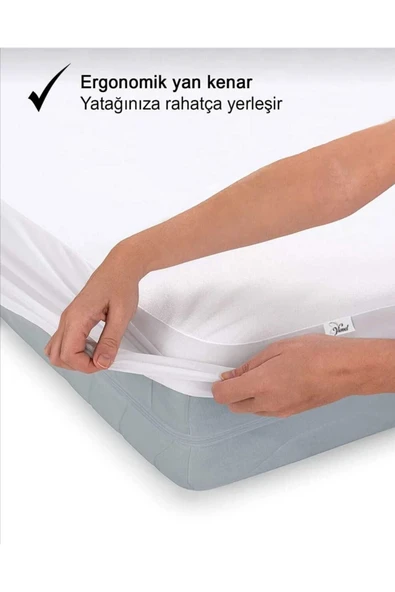 AYHOME 180 X 200  Tasarım Oda Sıvı  Geçirmez  Alez  Çift  Kişilik  Battal  Boy  Çarşaf Lastikli Yatak Alezi - 6