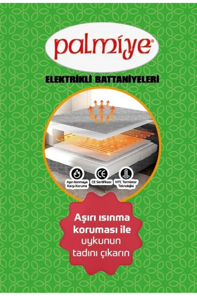 Palmiye Elektrikli Battaniye Çift Kişilik - 3