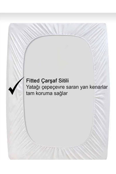 AYHOME 180 X 200  Tasarım Oda Sıvı  Geçirmez  Alez  Çift  Kişilik  Battal  Boy  Çarşaf Lastikli Yatak Alezi - 2
