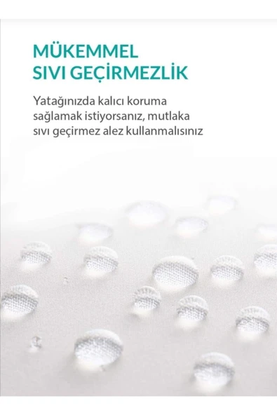 Alez Dünyası Çift Kişilik Su Sıvı Geçirmez Yatak Alezi 160x200 - Resim 3
