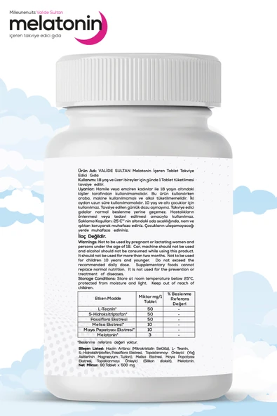 Milleunenuits Valide Sultan Melatonin 90 Tablet - 2