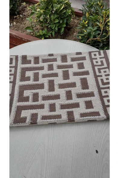 TEKSTİLCİ Tekslci Organik Naturel Pamuklu Kilim %100 Pamuklu 60 X 100 - Resim 3