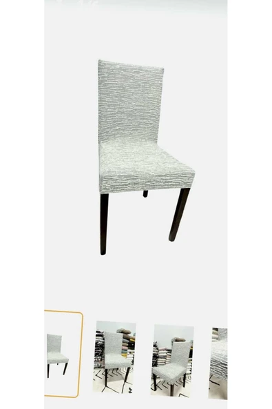 TEKSTİLCİ Jakarlı Sandalye Kılıfı Örtüsü Ağaç Kabuğu Desen Esnek Kumaş (6adet) - Resim 3