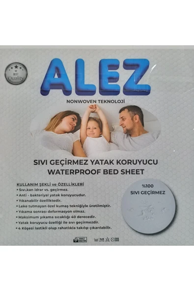 aktarteks Alez Çift Kişilik Nonwoven Teknoloji Sıvı Geçirmez Yatak Koruyucu - Resim 3