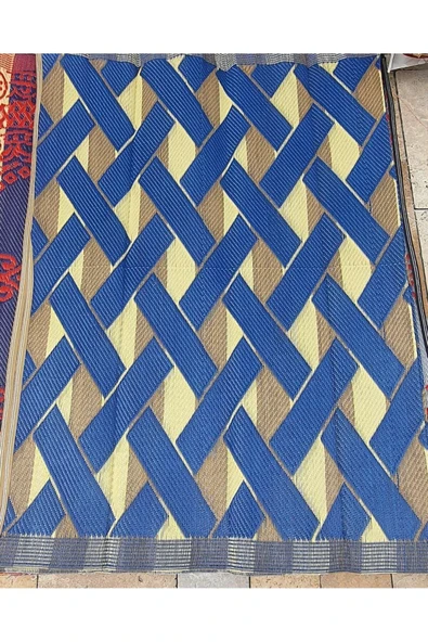 aktarteks 5m2 Katlanabilir Plastik Hasır Piknik Kamp Kumsal Sahil Veranda Köy Evi 180 X 280 - Resim 6