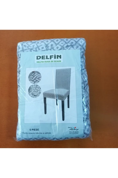 aktarteks Jakarlı Sandalye Kılıfı Örtüsü Ağaç Kabuğu Desen Esnek Kumaş (6adet) - Resim 3