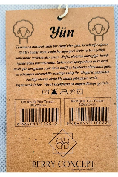 TEKSTİLCİ Yün Yorgan Çift kişilik 195x215 - Resim 4