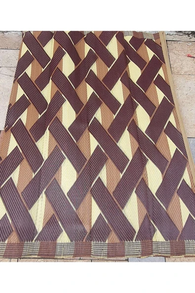 aktarteks 5m2 Katlanabilir Plastik Hasır Piknik Kamp Kumsal Sahil Veranda Köy Evi 180 X 280 - Resim 4