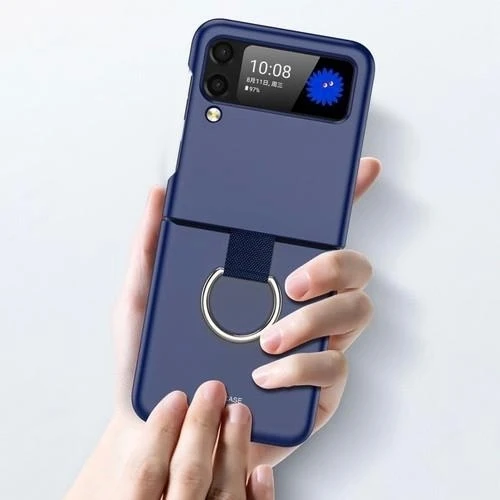 Samsung Z Flip 3 Yüzüklü Standlı Mat Kılıf&Kapak - Resim 4