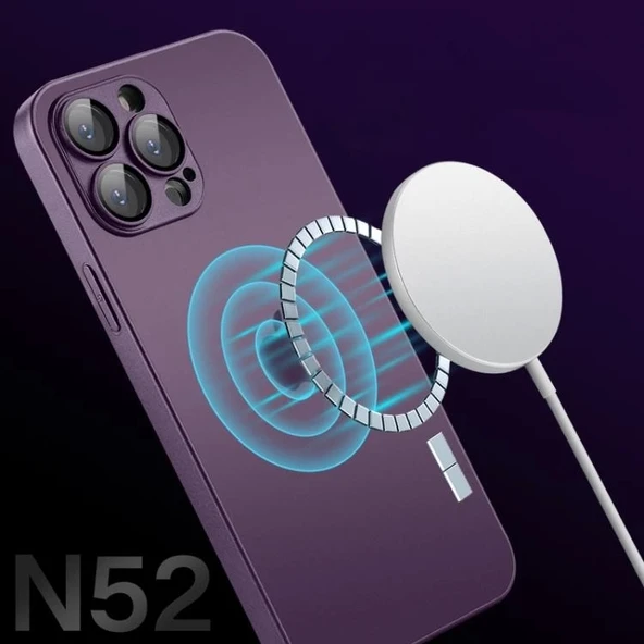 İphone 14 Uyumlu Magsafe Ag Glass Buzlu Cep Telefopnu Kılıfı - 3