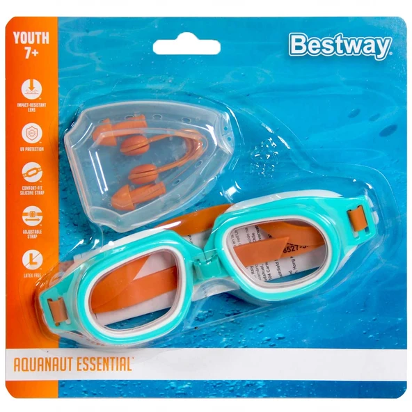 Bestway Hydro Swim Kulak ve Burun Tıkacı Yüzücü Gözlük Seti 26034